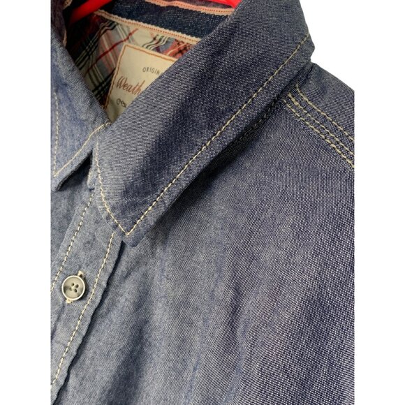 Lot Of 2 Mens Shirts Weatherproof Denim Button-Up & Van Heusen Polo M 8862 - Picture 9 of 11